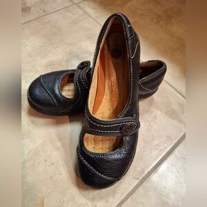 Clarks Black Leather Mary Jane Shoes